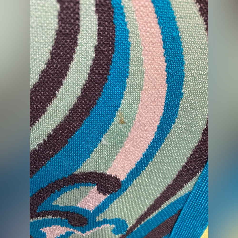 Herve Leger Blue Teal Neon Yellow Multi-Color Bandage Mini Dress - Picture 3 of 6